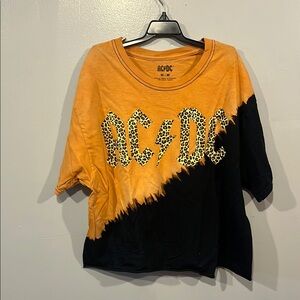 AC/DC Orange and Black Tie-Dye Tee